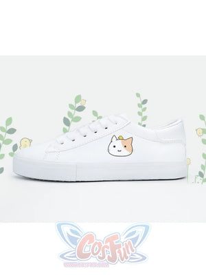 Bunny Kitty Print Casual Shoes Pu Slip-On Classic White / 35 Sneakers