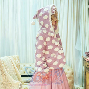 Autumn Winter Woolen Lolita Dot Coat