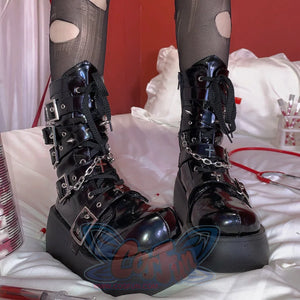 Original Spice Girl Lolita Round Toe Short Boots S22657 - cosfun