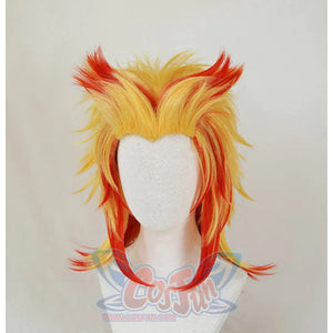 Demon Slayer Kimetsu No Yaiba Rengoku Kyoujurou Cosplay Wigs Ponytail Red And Yellow Mp005672