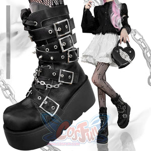 Original Spice Girl Lolita Round Toe Short Boots S22657 - cosfun