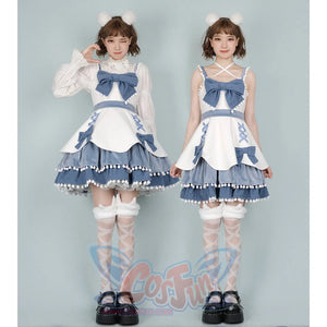 Winter Woolen Bow Sweet and Lovely Lolita Dress - cosfun