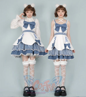 Winter Woolen Bow Sweet and Lovely Lolita Dress - cosfun