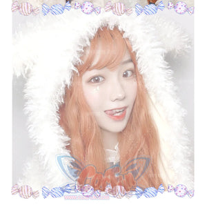 Soft Girl Harajuku Style Long Brunches Curly Wig Pumpkin Color