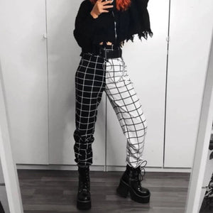 Checkerboard Color Block Stylish Pants Mp005936 S