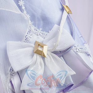 Genshin Impact Citlali Whispers of Stars and Smoke cosplay costume gathers delicate white glitter bows on satin.