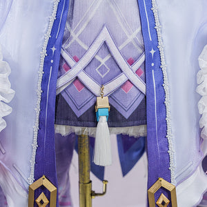 Genshin Impact Citlali Whispers of Stars and Smoke cosplay costume centers on layered purple geometric fabric and a tassel.
