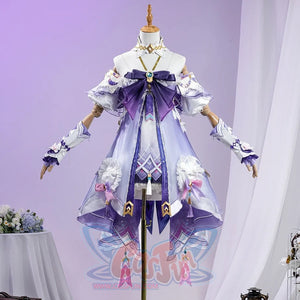 COSFUN Genshin Impact Citlali Whispers of Stars and Smoke cosplay costume centers the layered purple dress and accessories.