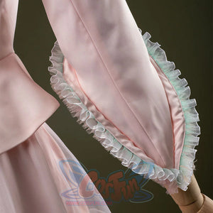 Close up Glinda cosplay costume sleeve details