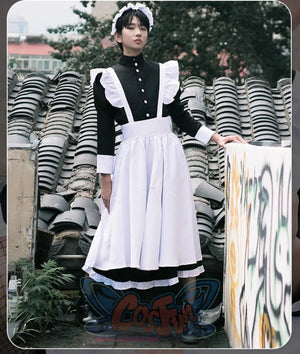 Coffee Big Man Maid Cute Gay Lolita Cross-Dressing Cosplay Costume Costumes