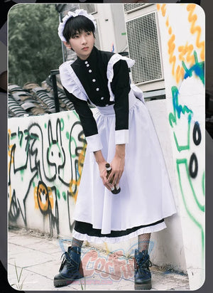 Coffee Big Man Maid Cute Gay Lolita Cross-Dressing Cosplay Costume Costumes