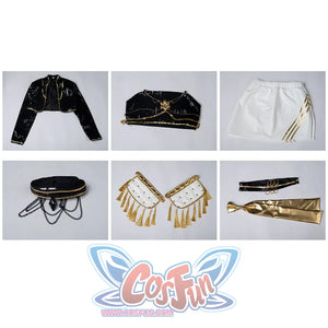 HUNTR/X Kid Mira cosplay costume all set, includes top, jacket, skirt, belt, shoulder accessory, waist accessory, chest decoration