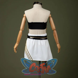 HUNTR/X Kid Mira cosplay costume inner suit, sequins black, golden and white outfit, back view