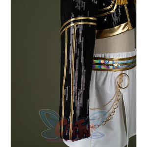 HUNTR/X Kid Zoey cosplay costume, sleeves, make of black sequins with golden decorations
