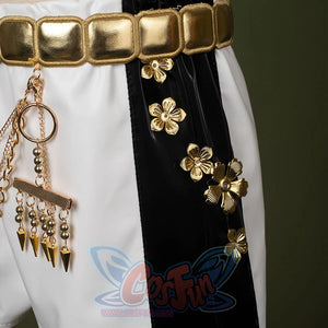 HUNTR/X Rumi cosplay costume for kids, white shiny stage outfit, shorts details