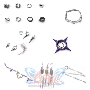 Rumi Cosplay Costume KILLER Black Suit chain set