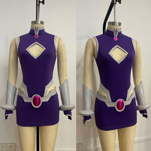 【CONFIRMATION】$3 Deposit = $10 Coupon Anime Teen Titans Starfire Koriand'r Cosplay Costume BST0243