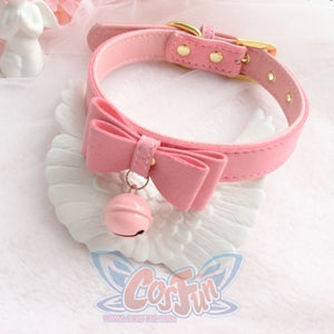 Cute Bow Small Bell Wristband Anklet Armlet Suede Bracelets Choker Pink Props & Accessories