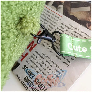 Cute Cartoon Plush Green Frog Doll Faux Wool Shoulder Bags C00072