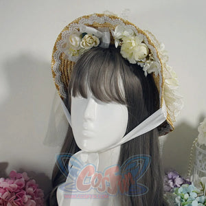 Original Elegant And Classic Lolita Flowers Straw Hat