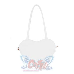 Lovely Large Size Heart-shaped Shoulder Bag S22932 White