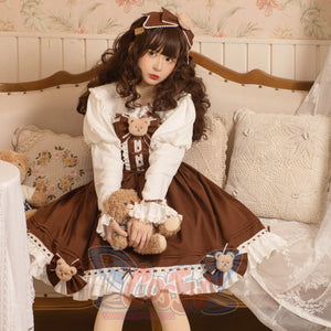 Lovely and Vintage Lolita Bear Jumper Skirt