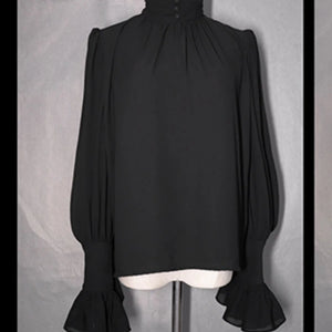 French Gothic Lolita Long-sleeved Shirt Black / S
