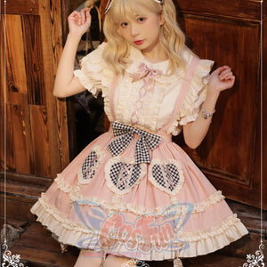 Daily Lovely High Waist Lolita Strap Skirt - cosfun