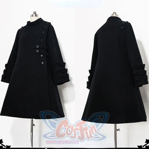 Winter Mid-length Slim Woolen Coat Black / S