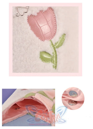 Plush Pink Spliced Large-Capacity Bag S22417