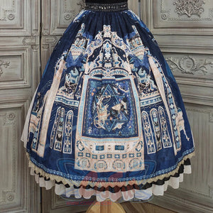 Egypt Style Gorgeous Side Opening Lolita Printed Skirt - cosfun