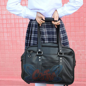 Japanese College Style Large Size Student Handbag S22939 Black