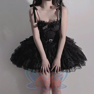 Lovely Classic Lolita Fairy Ballet Short Skirt Sets Black / S / Short Skirt