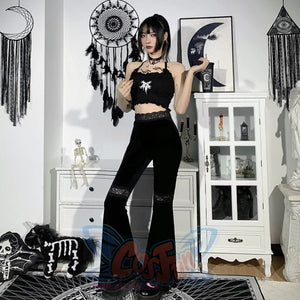 New Style Lace High Waist Trumpet Pants S22922