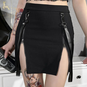 Sexy Package Hip High Waist Split Short Skirt S