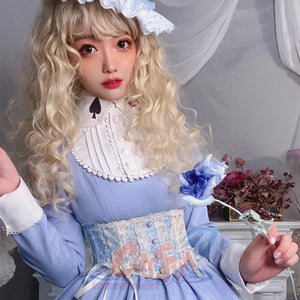 Elegant and Classic Lolita Lace Corset Light Blue / S