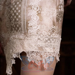 Rococo Duchess Vintage Heart Lace Bow Mini Skirt