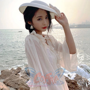 Elegant Lolita Lace Long Sleeve Sunscreen Shirt - cosfun