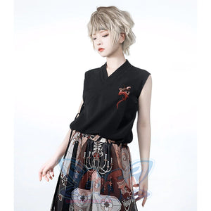 PRE-SALE Chinese Style Summer Embroidery Sleeveless V-neck Top