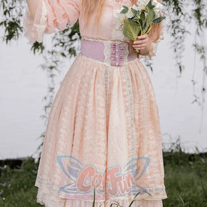 Spring Elegant Embroidered Lolita High Waist Skirt