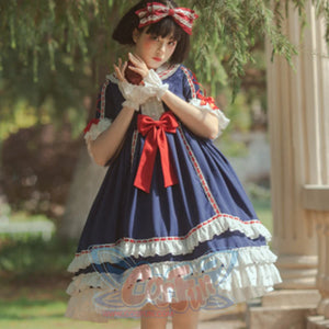 Royal Gorgeous High Waist Lolita Short Sleeve Dress