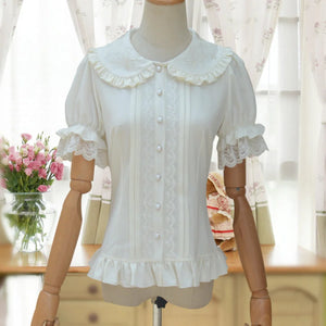 Spring New Sweet Lolita Short Sleeve Shirt - cosfun