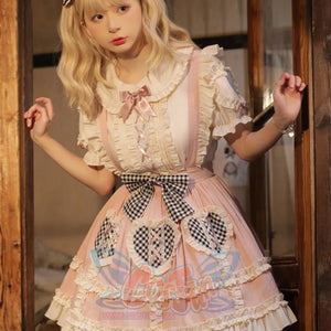 Daily Lovely High Waist Lolita Strap Skirt - cosfun