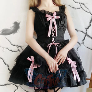 Sweet and Cool Gothic Lolita Slip Dress and Long-sleeved Dress S22810 - cosfun
