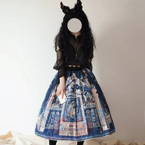 Egypt Style Simple Daily Lolita Printed Long Skirt