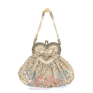 Rococo Duchess Heart Embroidered Elegant Vintage Style Handbag Heart Embroidered Bag