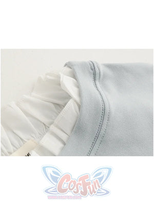 Flower Embroidery Patchwork Fake Two-Piece Sweatshirt Mp006016