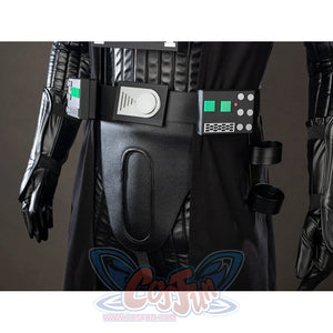 Galactic Saga Darth Vader Anakin cosplay belt control boxes frame the waist beneath the chest panel and black glove