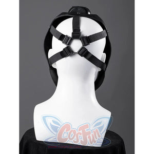 Galactic Saga Darth Vader Anakin cosplay helmet back strap view crosses black adjustable bands inside the shell