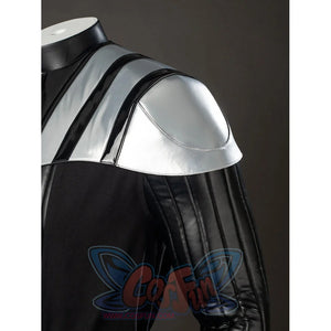 Galactic Saga Darth Vader Anakin cosplay shoulder armor detail curves over a ribbed sleeve and black cape panel